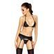Комплект білизни під латекс Passion CAPRI SET S/M, black, міні-бікіні, стрінги, пояс для панчох EL10902,1 - інтернет-магазин інтимних товарів Squitter