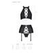 Комплект з еко-шкіри імітація шнурівки Passion NANCY SET XXL/XXXL black топ трусики пояс для панчіх SO5375,5 - інтернет-магазин інтимних товарів Squitter