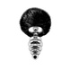 Металева анальна пробка Кролячий хвостик Alive Fluffly Twist Plug L Black SO6311 фото 1