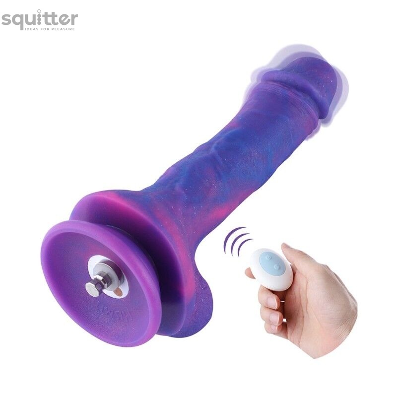 Фалоімітатор 8.2″ з вібрацією для секс-машин Hismith Purple Silicone Dildo with Vibe, знімний конект SO6212 фото