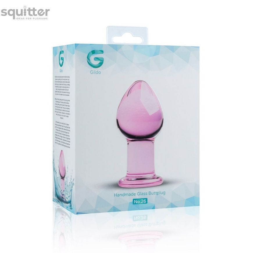 Розовая анальная пробка из стекла Gildo Pink Glass Buttplug No. 27 SO4421 - онлайн-сексшоп Сквитер
