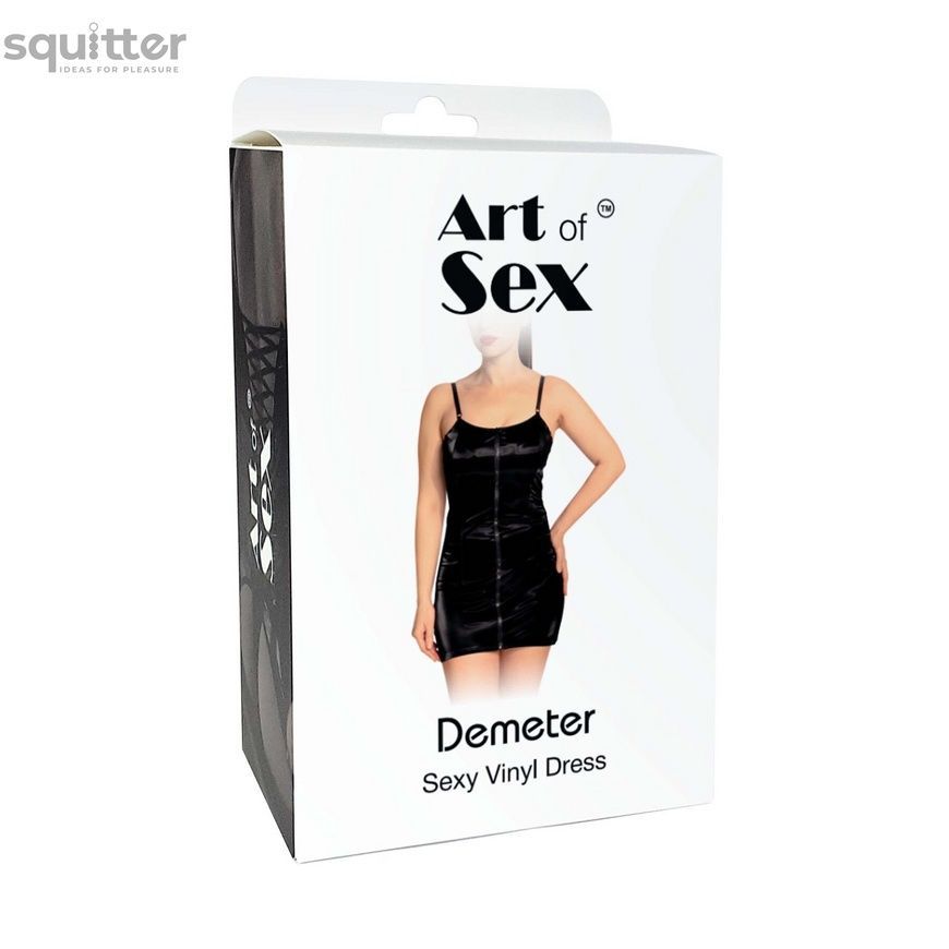 Лакована сукня Art of Sex - Demeter, колір чорний з ефектом голограми, розмір M SX3442 - онлайн-сексшоп Сквітер