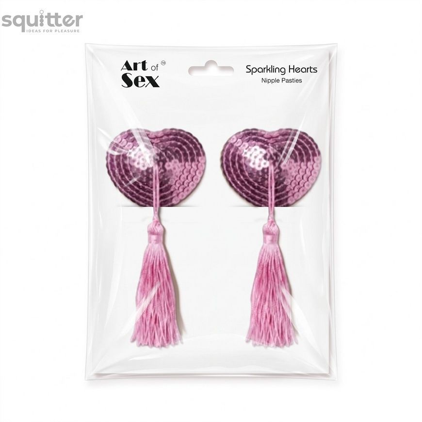 Пестис-сердечки з кісточками Art of Sex - Sparkling Hearts, рожевий SX4660 - онлайн-сексшоп Сквітер