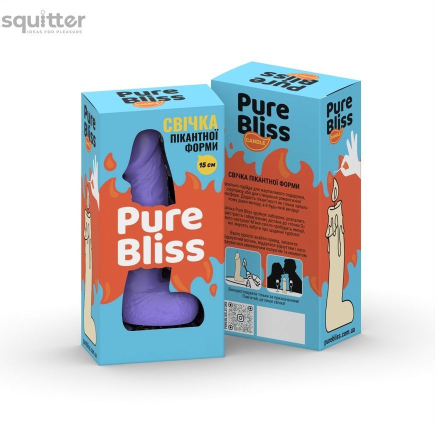 Свічка у вигляді члена Pure Bliss MINI Violet 15 см SX1649 - онлайн-сексшоп Сквітер