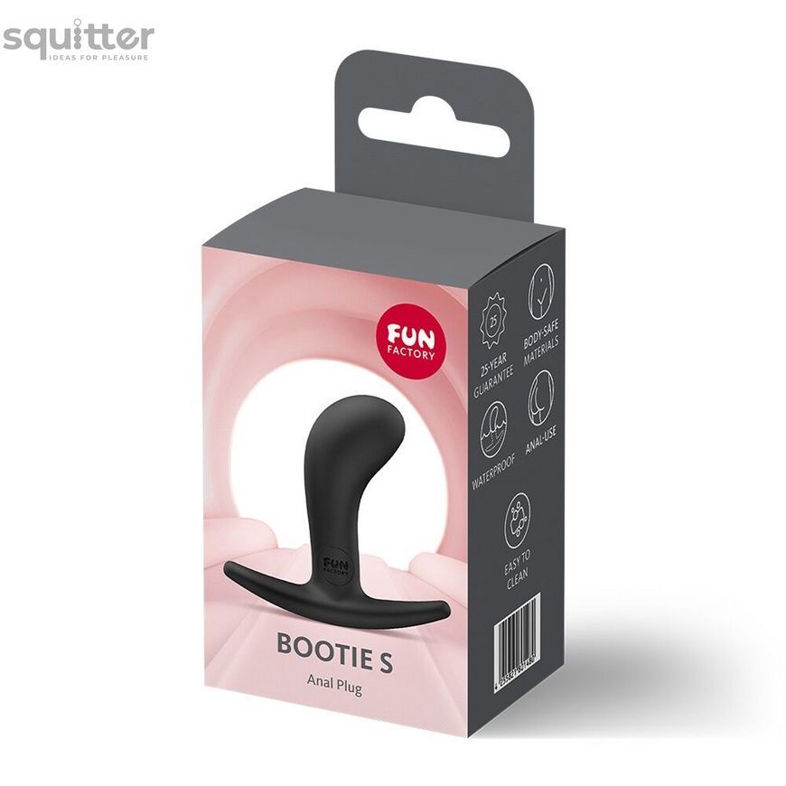 Анальна пробка Fun Factory BOOTIE S Black, діаметр 2,8 см, тонкий обмежувач SX3664 - онлайн-сексшоп Сквітер