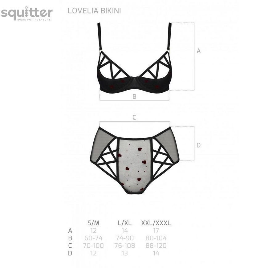 Еротичний комплект з малюнком Passion LOVELIA BIKINI S/M, black SO4748 - онлайн-сексшоп Сквітер