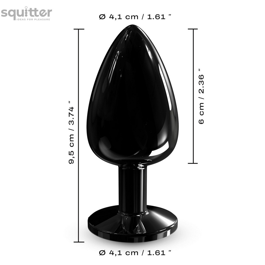 Металева анальна пробка з кристалом Dorcel Diamond Plug Black L SO7810 фото