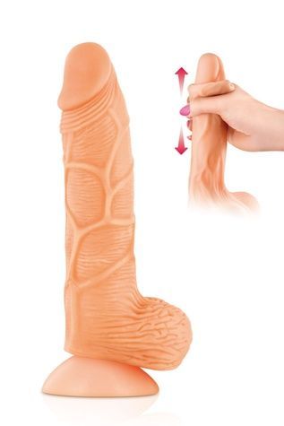 Фалоімітатор із рухомою крайньою плоттю Real Body &mdash; Real Brad, діаметр 4 см, TPE SO1889 - онлайн-сексшоп Сквітер