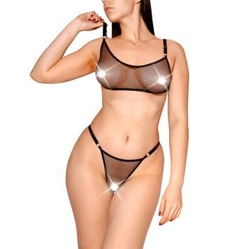 Сексуальний набір білизни із сітки Art of Sex - Deily чорний XS-M SX2353 - онлайн-сексшоп Сквітер