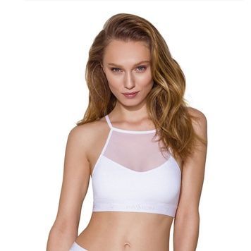 Спортивний топ з прозорою вставкою Passion PS006 TOP S, white SO4245 - онлайн-сексшоп Сквітер
