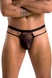 Чоловічі прозорі стринги Passion 029 Thong Collin S/M Black, сітка SO7559 фото 1