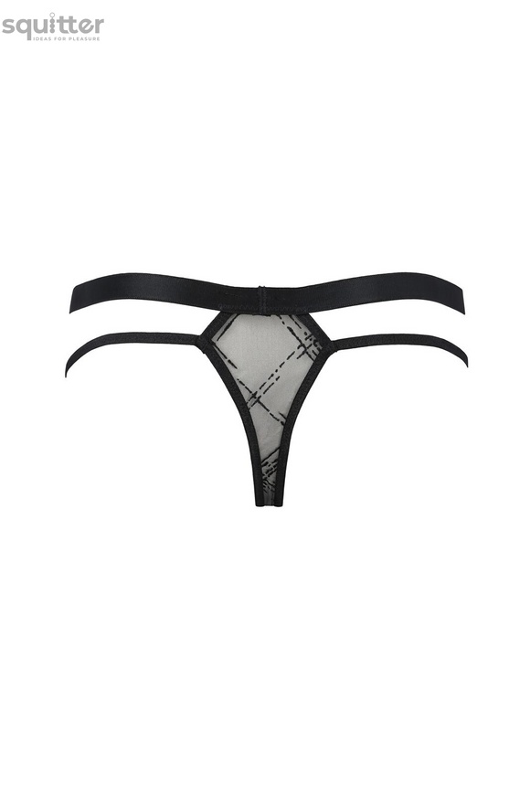 Чоловічі прозорі стринги Passion 029 Thong Collin S/M Black, сітка SO7559 фото