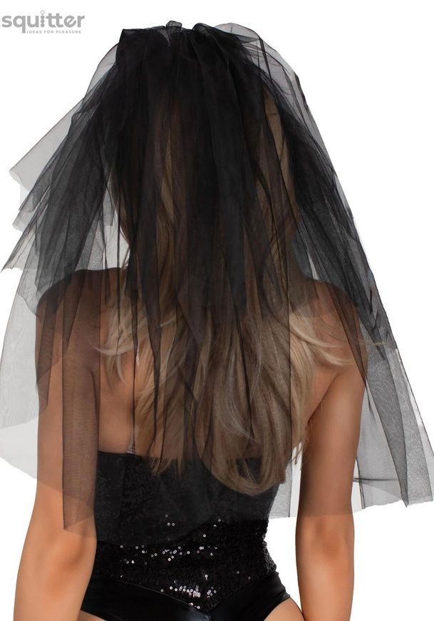 Фата нареченої Leg Avenue Tiered bridal veil O/S Black SX2796 - онлайн-сексшоп Сквітер