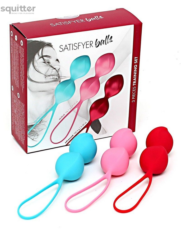 Вагинальные шарики Satisfyer V Balls (3 пары), диаметр 3,4см, масса 79-114-150г, монолитные SO2301 фото