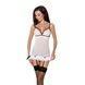 Сорочка прозора з пажами Passion ORIHIME CHEMISE L/XL, white, трусики, стрепи EL16404,1 - інтернет-магазин інтимних товарів Squitter