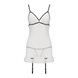 Сорочка прозора з пажами Passion ORIHIME CHEMISE L/XL, white, трусики, стрепи EL16404,3 - інтернет-магазин інтимних товарів Squitter