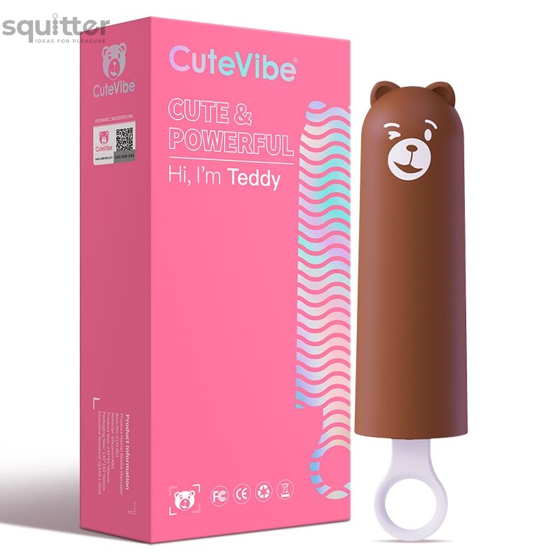 Вібратор CuteVibe Teddy Brown (Pink Dildo), реалістичний вібратор під виглядом морозива SO6559 фото