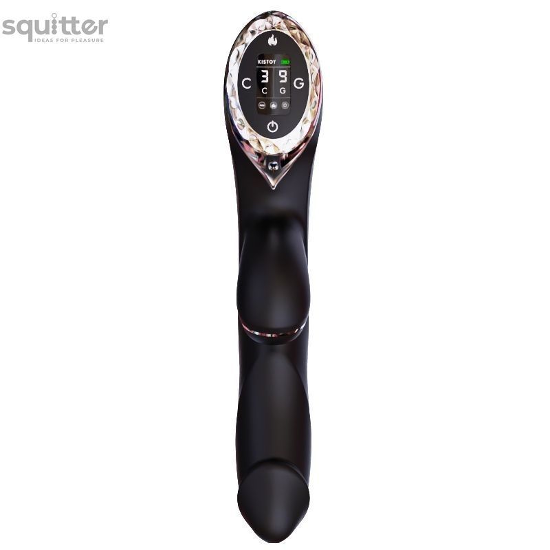 Вакуумный вибратор-кролик с подогревом KISTOY A-King Pro Black, с LED-экраном SO4080 - онлайн-сексшоп Сквитер
