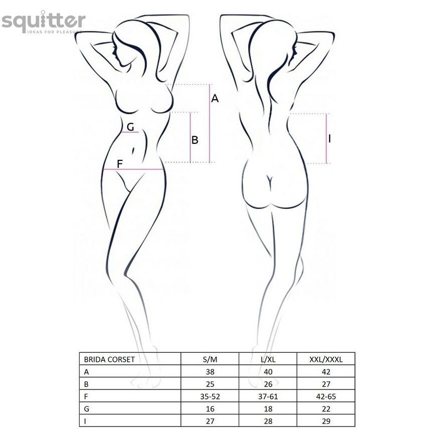 Распродажа!!! Корсет с пажами BRIDA CORSET red XXL/XXXL - Passion Exclusive, трусики, шнуровка PS22718 - онлайн-сексшоп Сквитер