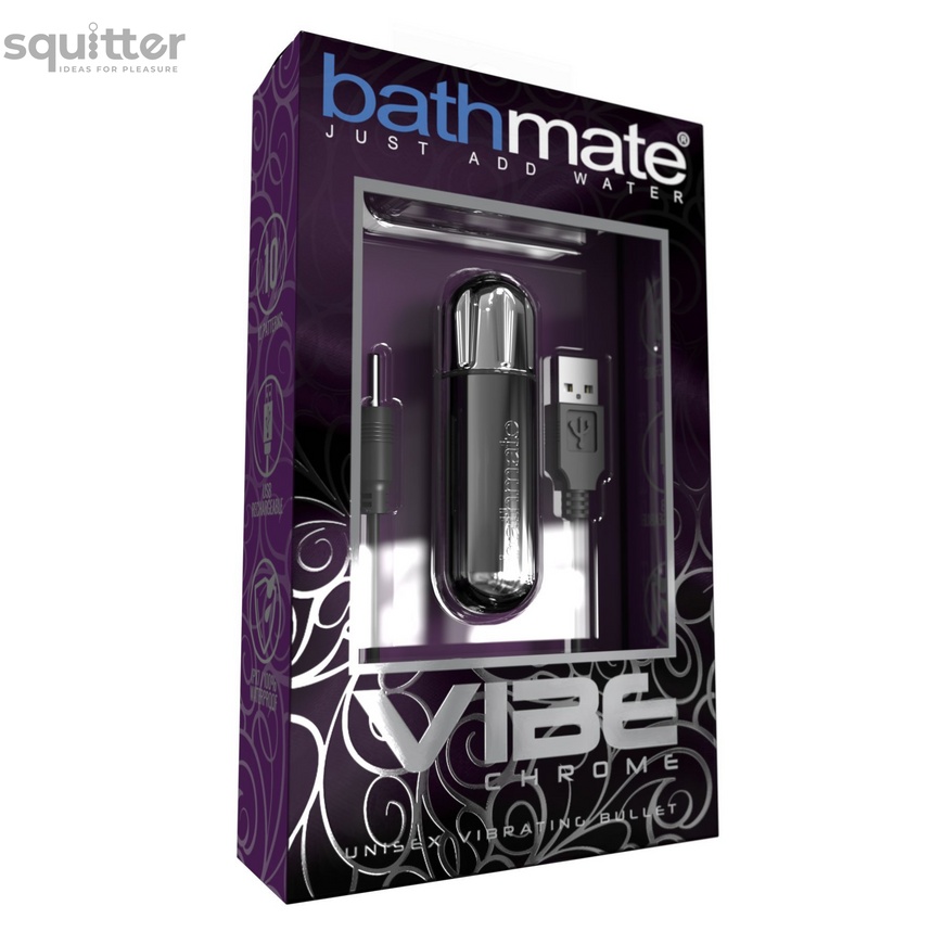 Вібропуля Bathmate Vibe Bullet Chrome, глибока потужна вібрація SO2438 фото