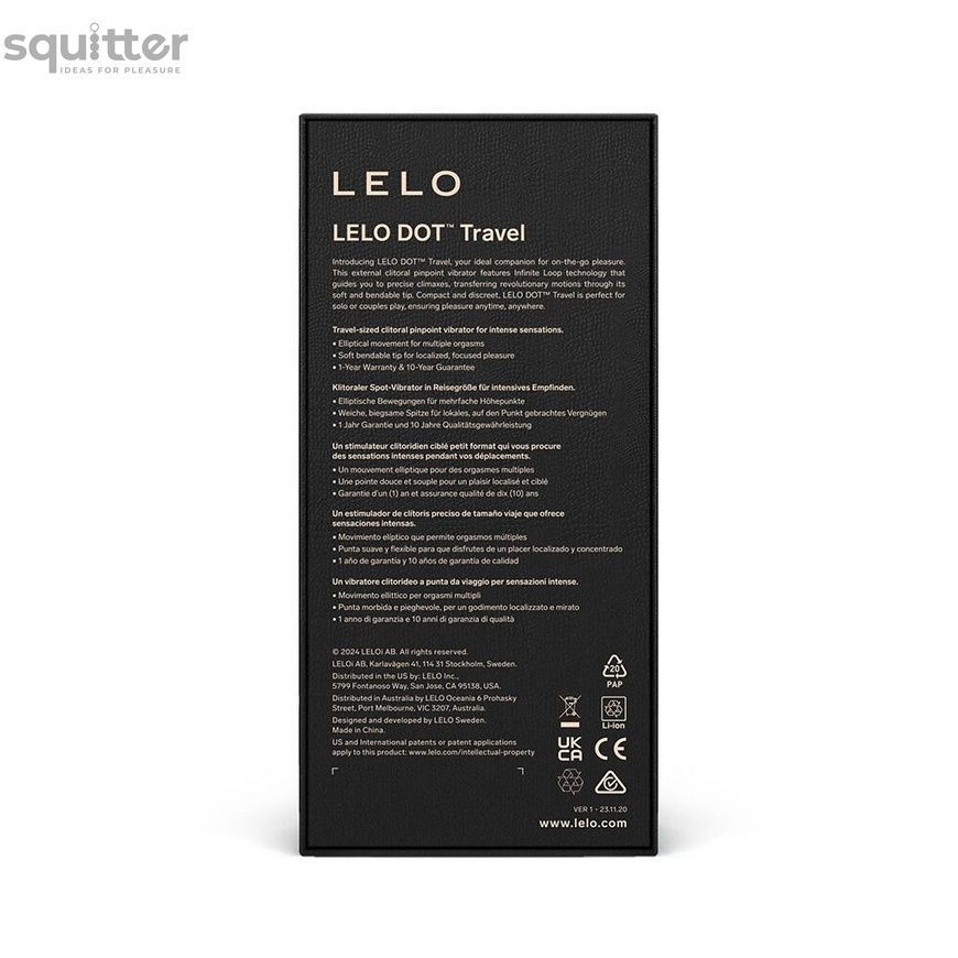 Кліторальний вібратор LELO DOT Travel Purple SX2552 - онлайн-сексшоп Сквітер