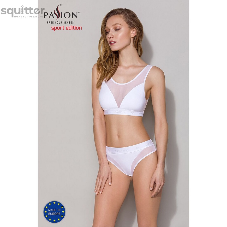 Трусики з прозорою вставкою Passion PS002 PANTIES white, size L SO4195 фото