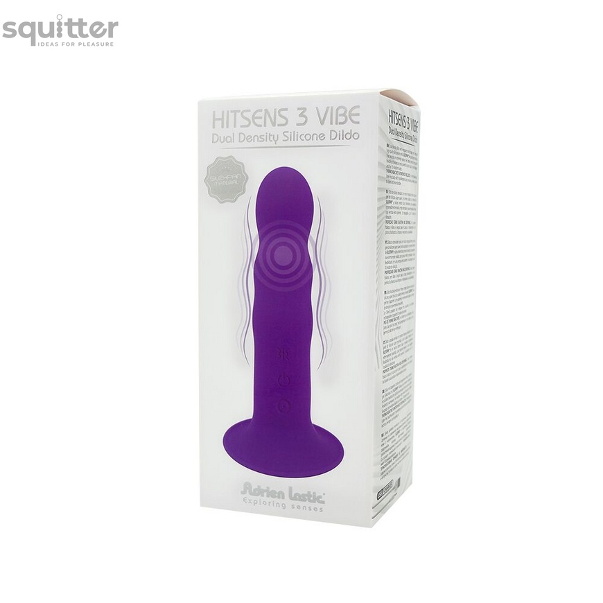 Дилдо с вибрацией Adrien Lastic Hitsens 3 Purple, отлично для страпона, диаметр 4см, длина 18,2см SO5053 фото