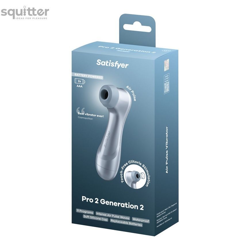 Вакуумний кліторальний стимулятор Satisfyer Pro 2 Generation 2 Battery Series Light Blue SX3837 - онлайн-сексшоп Сквітер