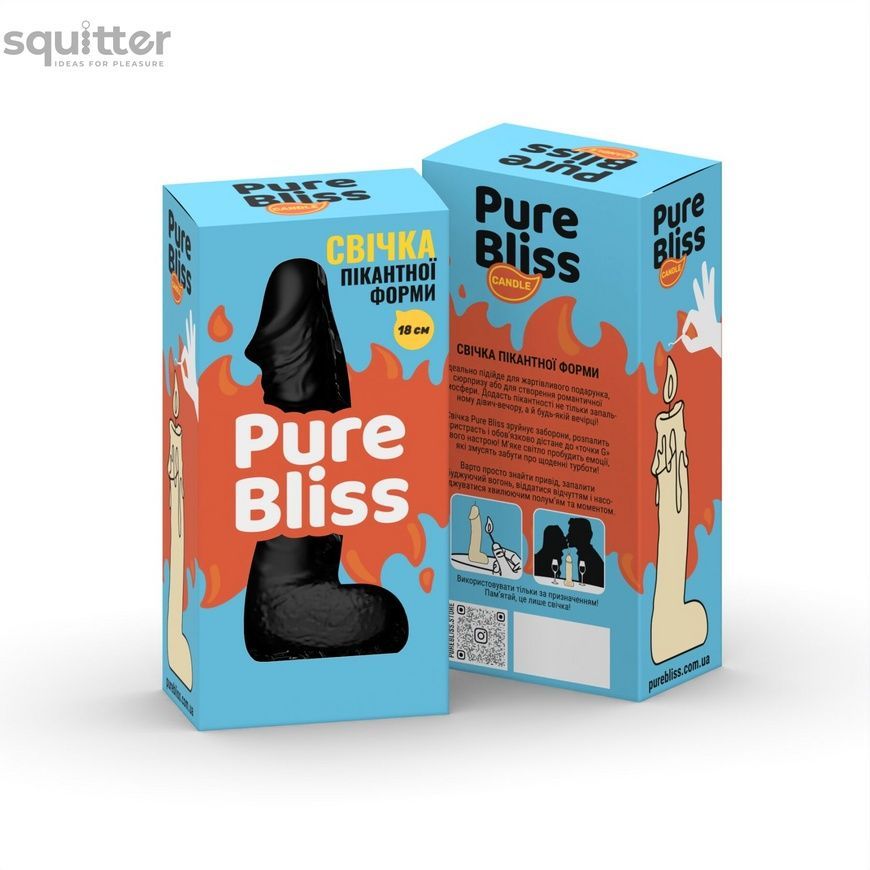Свічка у вигляді члена Pure Bliss BIG Black 18 см SX1650 - онлайн-сексшоп Сквітер