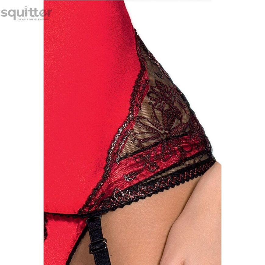 Распродажа!!! Корсет с пажами BRIDA CORSET red XXL/XXXL - Passion Exclusive, трусики, шнуровка PS22718 - онлайн-сексшоп Сквитер