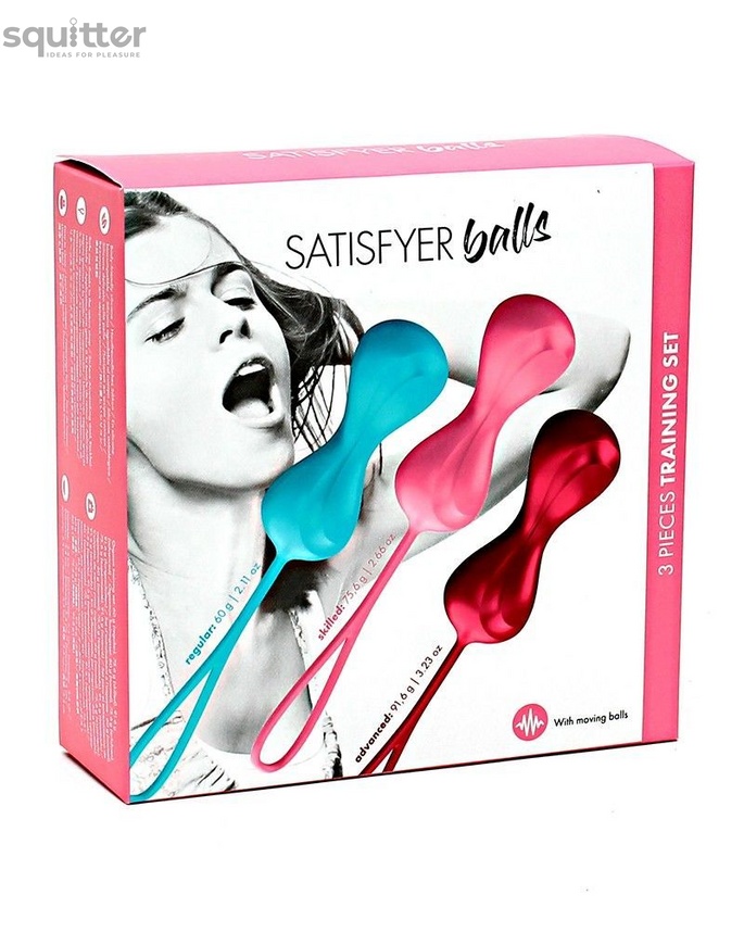 Вагинальные шарики Satisfyer Power Balls (3 пары), диаметр 3,4см, масса 60-76-92г, с шариком внутри SO2300 фото