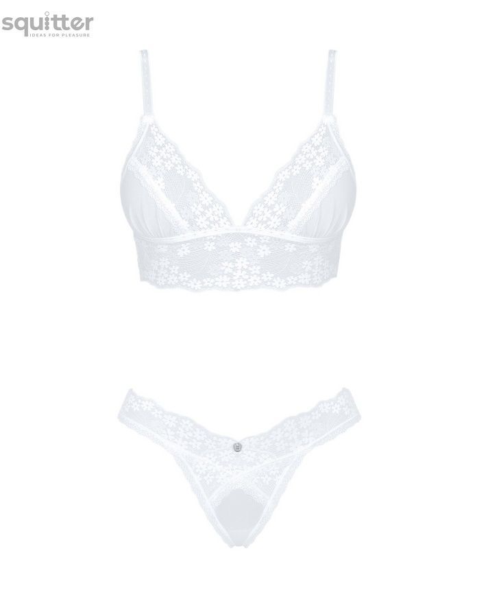 Эротический комплект Obsessive Heavenlly 2-pcs set XS/S, бюстгальтер и танга SO8172 - онлайн-сексшоп Сквитер