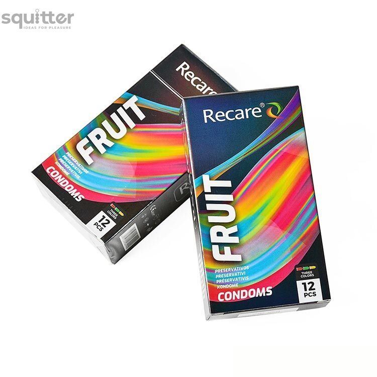Презервативи Holographic Recare Fruit Flavour Condoms 12 шт, аромати: м'ята, банан, полуниця SX3339 - онлайн-сексшоп Сквітер