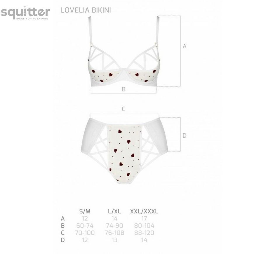 Еротичний комплект з малюнком Passion LOVELIA BIKINI L/XL, white SO4750 - онлайн-сексшоп Сквітер