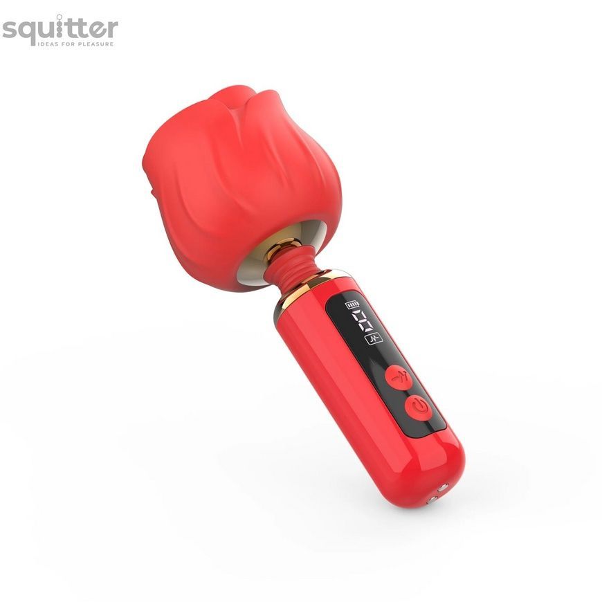 Вібромасажер Loviss Rose Mini Massage Wand Vibrator, головка у вигляді троянди, 9 режимів SX3994 - онлайн-сексшоп Сквітер