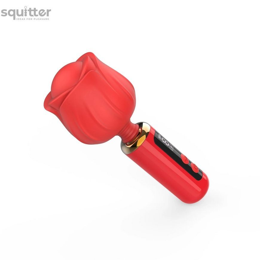 Вібромасажер Loviss Rose Mini Massage Wand Vibrator, головка у вигляді троянди, 9 режимів SX3994 - онлайн-сексшоп Сквітер