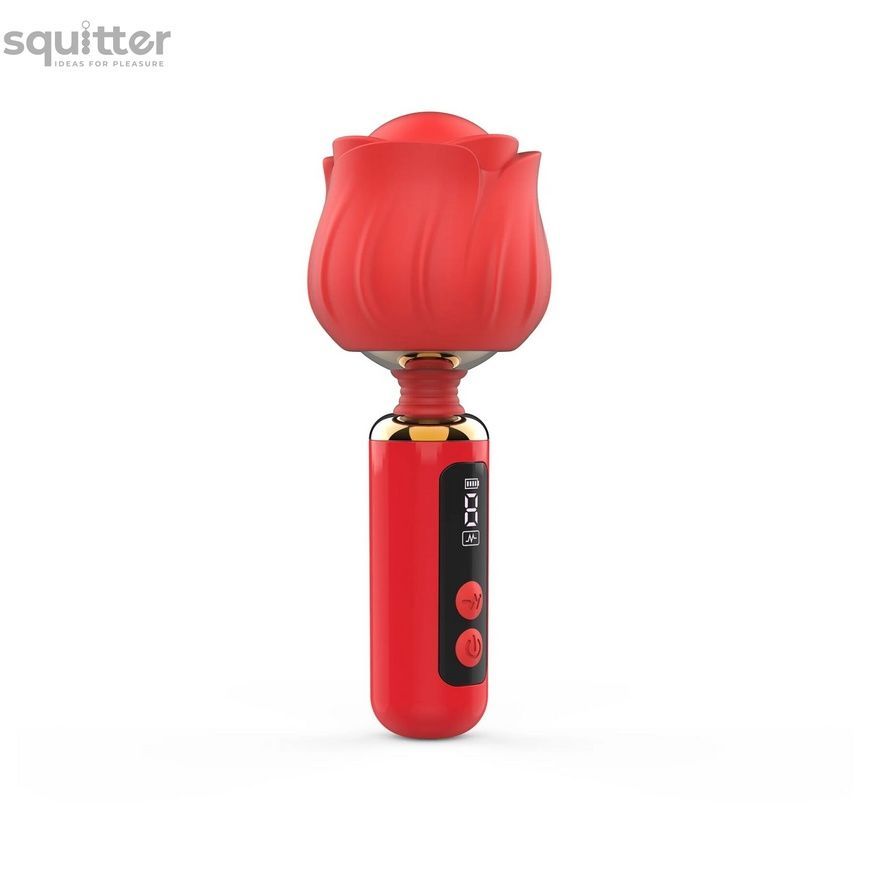 Вібромасажер Loviss Rose Mini Massage Wand Vibrator, головка у вигляді троянди, 9 режимів SX3994 - онлайн-сексшоп Сквітер