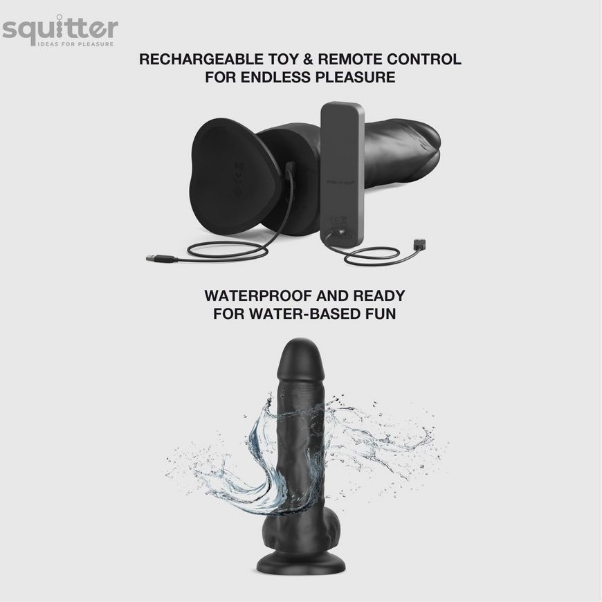 Фалоімітатор з вібрацією і ротацією Strap-On-Me Rotating & Vibrating Realistic Dildo - L - Black SX3503 - онлайн-сексшоп Сквітер