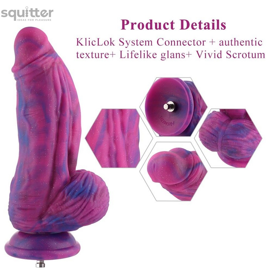 Фалоімітатор для секс-машин Hismith 9.45″ Silicone Fantasy Series Dildo, система кріплення KlicLok, SO6214 фото