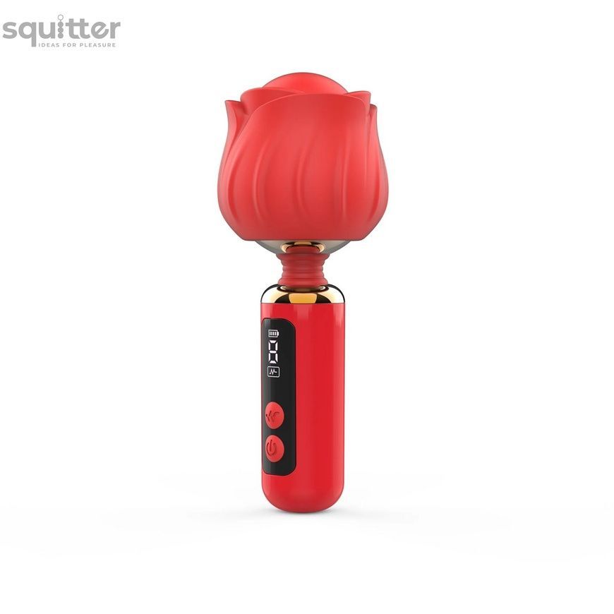 Вібромасажер Loviss Rose Mini Massage Wand Vibrator, головка у вигляді троянди, 9 режимів SX3994 - онлайн-сексшоп Сквітер