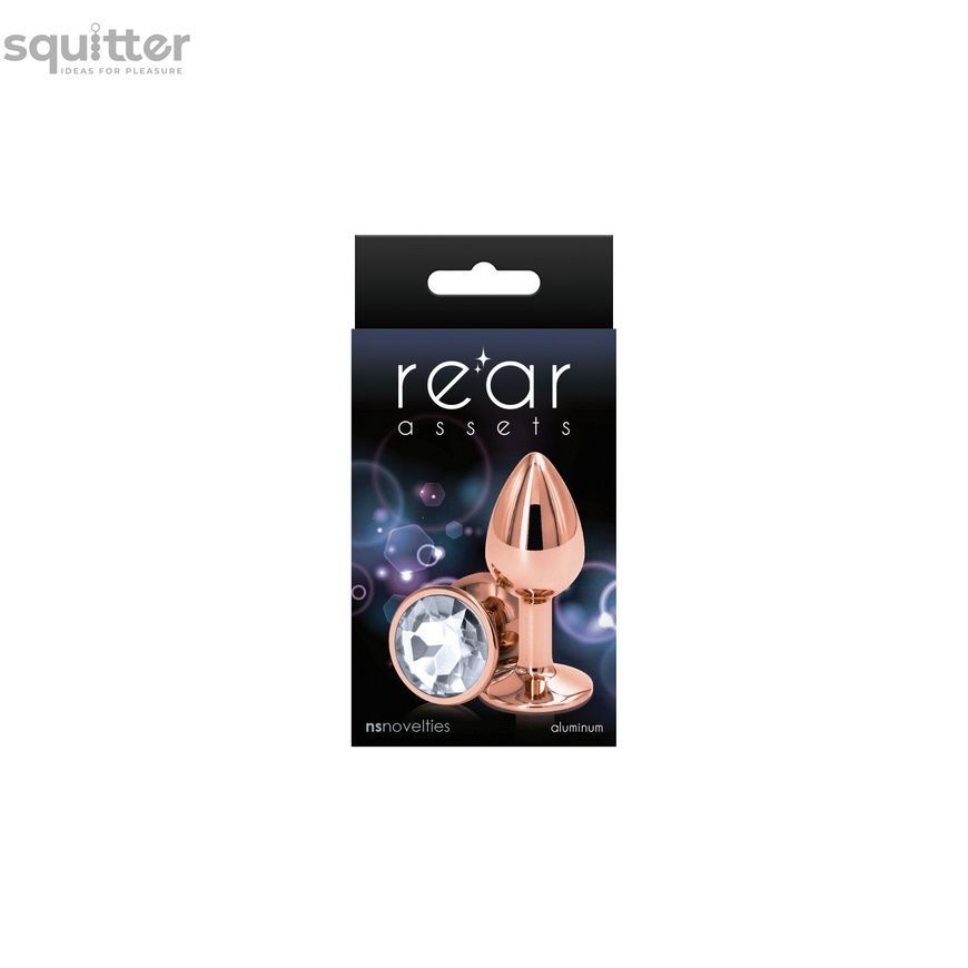 Анальна пробка NS Novelties Rear Assets - Rose Gold - Small - Clear SX4361 - онлайн-сексшоп Сквітер