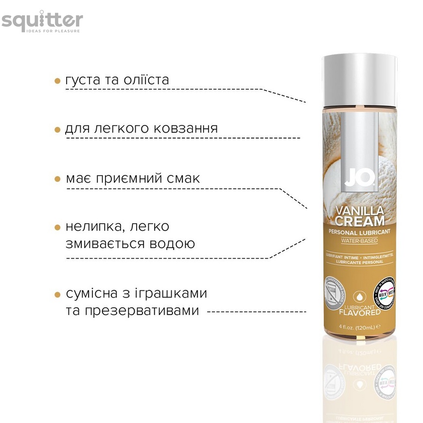 Смазка на водной основе System JO H2O — Vanilla Cream (120 мл) без сахара, растительный глицерин SO1778 фото