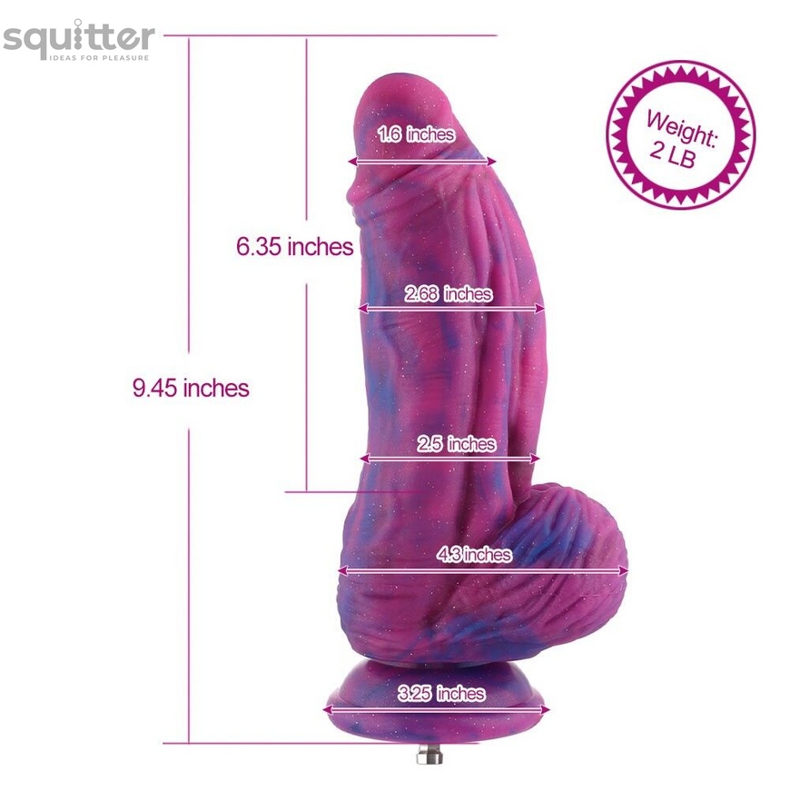 Фалоімітатор для секс-машин Hismith 9.45″ Silicone Fantasy Series Dildo, система кріплення KlicLok, SO6214 фото