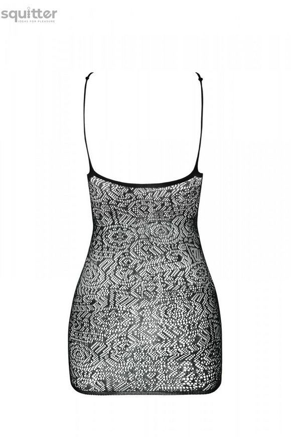 Ажурна мінісукня на тонких бретелях Passion BS096 One Size, white, плетіння на грудях SO8931 - онлайн-сексшоп Сквітер