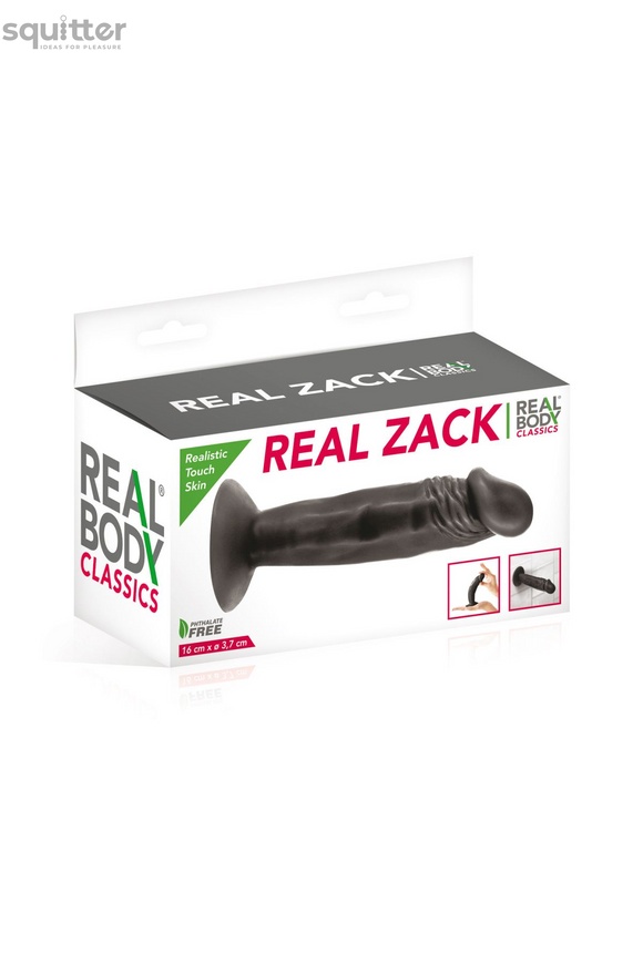 Фалоімітатор із присоскою Real Body — Real Zack Black, TPE, діаметр 3,7 см SO4032 фото