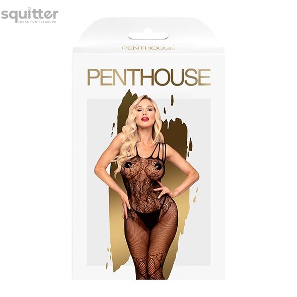 Бодістокінг з доступом до попки Penthouse - Dirty mind black XL SO5243 фото