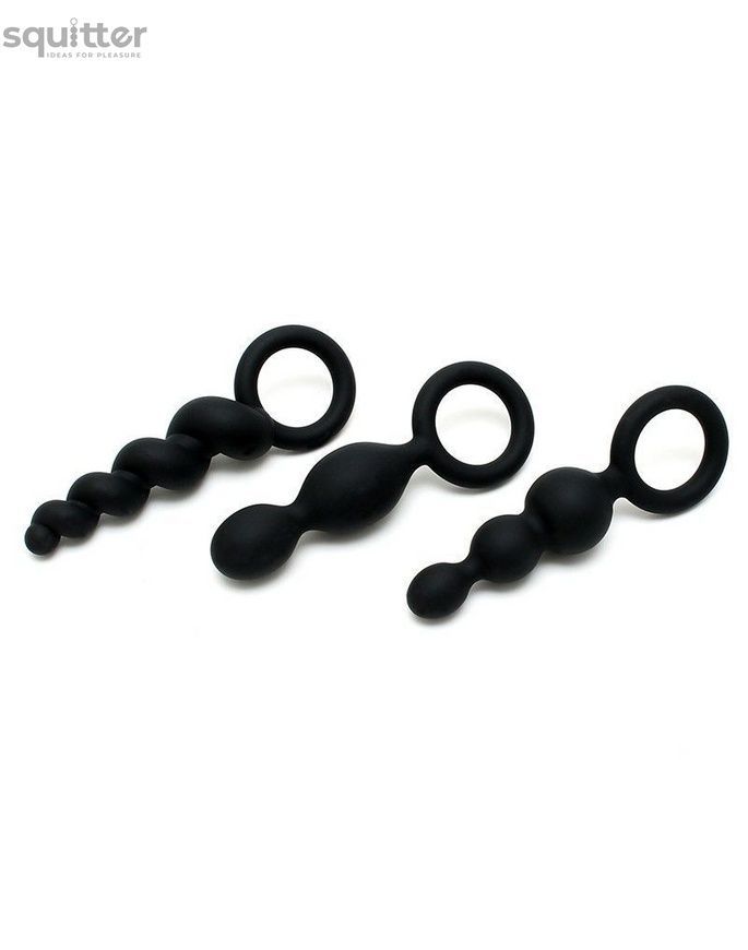 Набор анальных игрушек Satisfyer Plugs black (set of 3) - Booty Call (м'ята упаковка!!!) SO2323-R - онлайн-сексшоп Сквітер