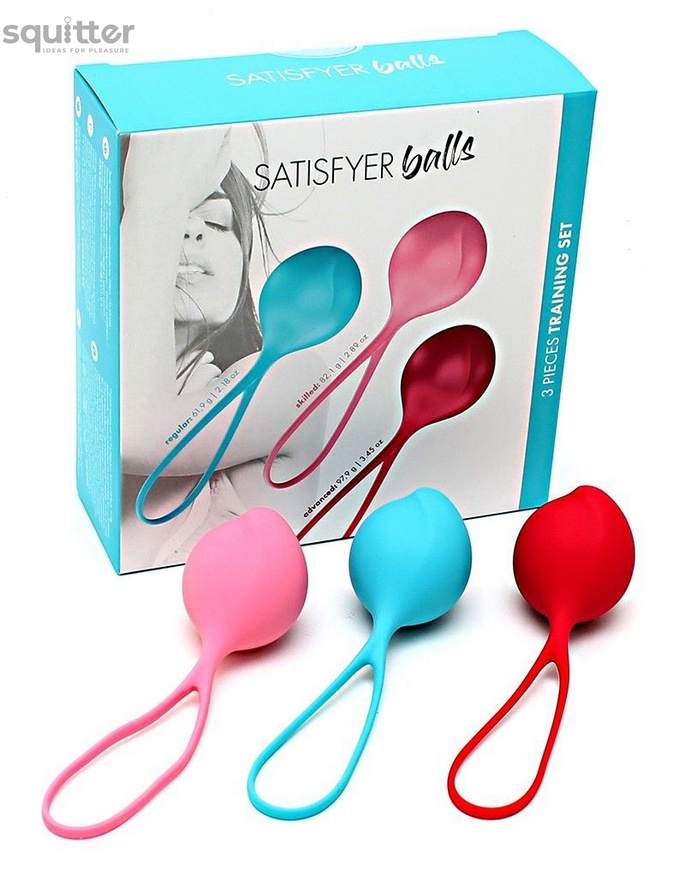 Вагинальные шарики Satisfyer Strengthening Balls (3шт), диаметр 3,8см, масса 62-82-98г, монолитные SO2302 фото