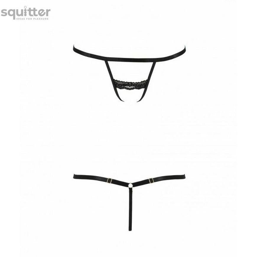 Трусики-стрепи Passion Exclusive SHELLY THONG S/M, black PS27908 - онлайн-сексшоп Сквітер