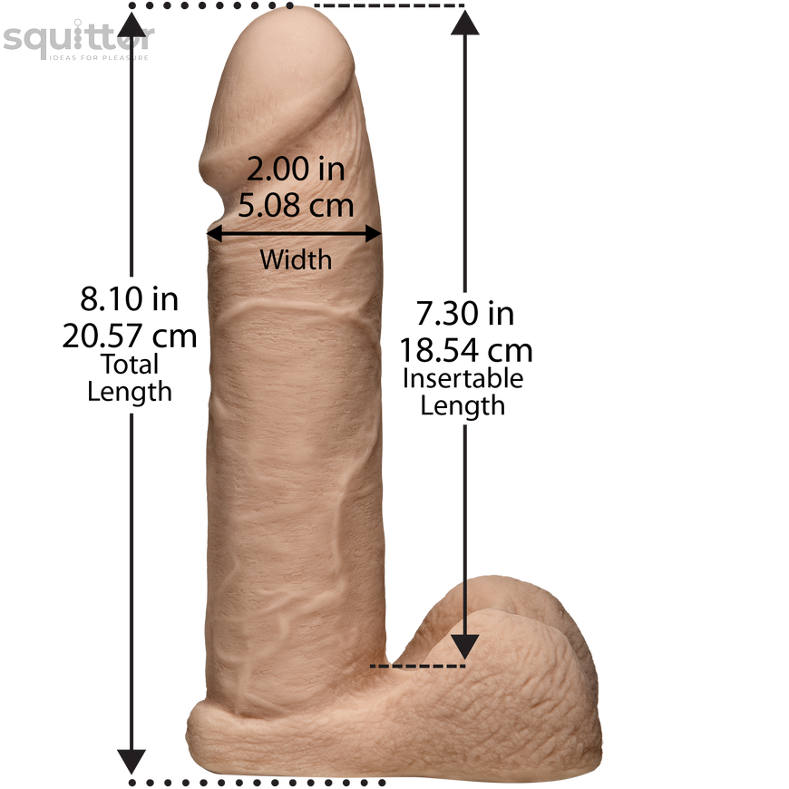 Фаллоимитатор Doc Johnson Vac-U-Lock - 8 Inch ULTRASKYN Cock White, диаметр 5,1см SO1561 фото